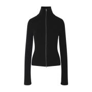 Zwarte Geribbelde Rits Cardigan Sweater Acne Studios , Black , Dames