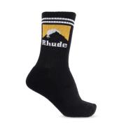 Sokken met logo Rhude , Black , Heren