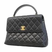 Pre-owned Leather handbags Chanel Vintage , Black , Dames