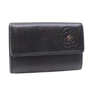 Pre-owned Leather wallets Chanel Vintage , Black , Dames