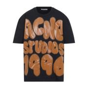 Katoenen T-shirt in Zwart Acne Studios , Black , Heren