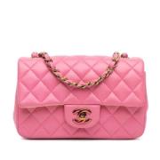 Pre-owned Leather crossbody-bags Chanel Vintage , Pink , Dames