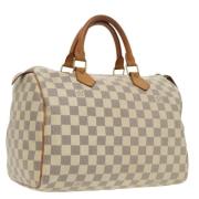 Pre-owned Canvas handbags Louis Vuitton Vintage , White , Dames