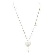 Pre-owned Metal necklaces Chanel Vintage , White , Dames