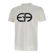 Heren Logo Print Wit T-shirt Emporio Armani , White , Heren