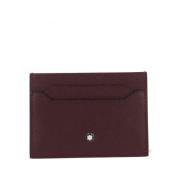 Bordeaux Textuur Leren Creditcardhouder Montblanc , Brown , Heren