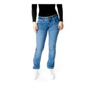 Klassieke Straight Fit Midwaist Jeans Pepe Jeans , Blue , Dames