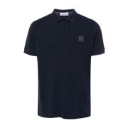 Blauw Poloshirt met Kompas Applicatie Stone Island , Blue , Heren