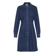 Donkerblauwe Denim Kalea Jurk Kaffe , Blue , Dames