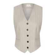 Grijze Pinstripe Vest Kakaysa Stijl Kaffe , Beige , Dames