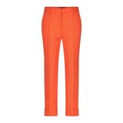 High-Waist Straight Leg Trousers Marc Cain , Orange , Dames