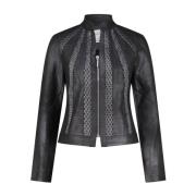 Nepleren jas met mesh-inzetstukken Joseph Ribkoff , Black , Dames