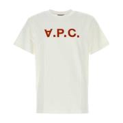 Klassiek Wit Katoenen T-shirt A.p.c. , White , Heren