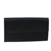 Pre-owned Leather wallets Louis Vuitton Vintage , Black , Dames