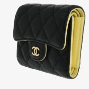 Pre-owned Leather wallets Chanel Vintage , Black , Dames