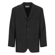 Zwarte Wollen Jas Klassieke Stijl Maison Margiela , Black , Heren