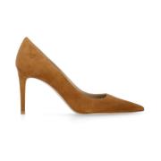 Bruin Suède Leren Hak Décolleté Stuart Weitzman , Brown , Dames