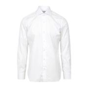 Witte Katoenen Klassieke Shirt Italië Gemaakt Barba , White , Heren