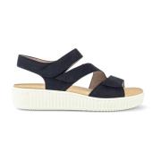 Blauwe nubuck leren sandalen Gabor , Blue , Dames