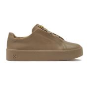 Sneakers in taupe kleur met versierde tong Kazar , Beige , Dames