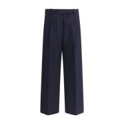 Contraststiksel Wollen Broek Thom Browne , Blue , Dames