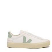 Chroomvrije leren sneakers in wit/matcha Veja , White , Dames