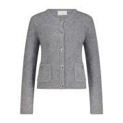 Tweed Cardigan met Alpaca Hemisphere , Gray , Dames