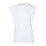 Katoen Elastaan T-shirt Chloé , White , Dames