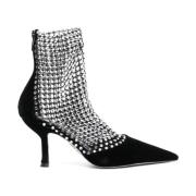 Zwarte Strass Mesh Stiletto Hakken René Caovilla , Black , Dames