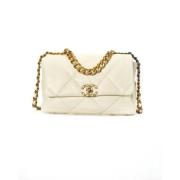 Pre-owned Leather chanel-bags Chanel Vintage , White , Dames