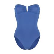 Gerimpeld Cut-Out Badpak Eres , Blue , Dames