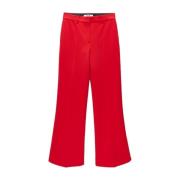 Casual Katoenen Broek Msgm , Red , Dames