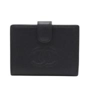 Pre-owned Leather wallets Chanel Vintage , Black , Dames