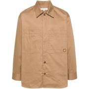 Bruine Overshirt voor Stijlvolle Outfits Maison Kitsuné , Brown , Here...