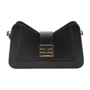 Zwarte tassen met gouden metalen logo Elisabetta Franchi , Black , Dam...