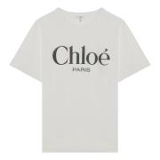 Korte mouwen ronde hals T-shirt Chloé , White , Dames