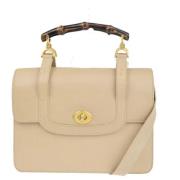 Pre-owned Leather gucci-bags Gucci Vintage , Beige , Dames