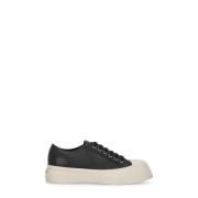 Zwarte Leren Sneakers met Contrasterende Details Marni , Black , Dames