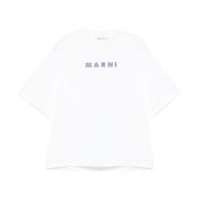 Wit T-shirt met Print Marni , White , Heren