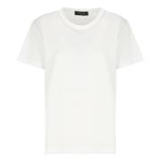 Wit Katoenen T-shirt met Ronde Hals Fabiana Filippi , White , Dames