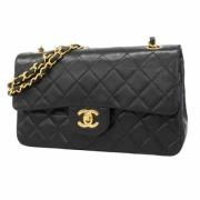 Pre-owned Leather shoulder-bags Chanel Vintage , Black , Dames