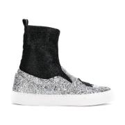 Metallic Sneakers Sok Chiara Ferragni Collection , Gray , Dames