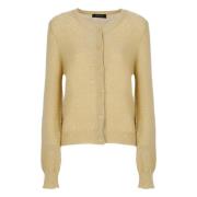 Paillet Beige Vest Ronde Hals Sweater Fabiana Filippi , Beige , Dames