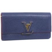 Pre-owned Leather wallets Louis Vuitton Vintage , Blue , Dames