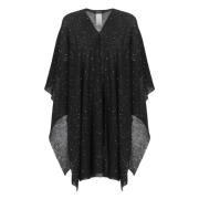 Zwarte pailletten cape jas Fabiana Filippi , Black , Dames