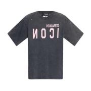 Logo T-shirt gemaakt in Italië Dsquared2 , Gray , Heren