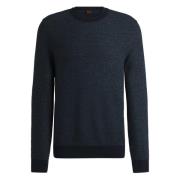 Moderne Gebreide Trui met Multicolor Structuur Hugo Boss , Blue , Here...