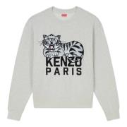 Geborduurde Crewneck Sweatshirt Grijs Katoen Kenzo , Gray , Heren