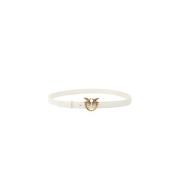 Love Birds Diamond Cut Leren Riem Pinko , White , Dames