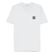 Casual Katoenen T-shirt Stone Island , White , Heren